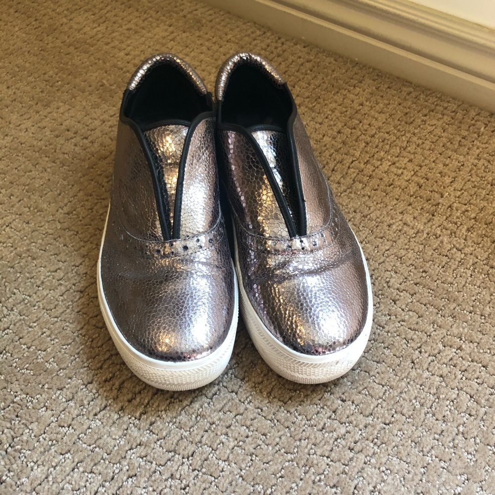 Michael Antonio Silver Platform Sneakers